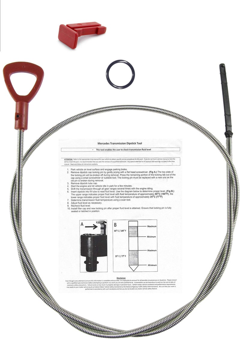 APSG Transmission Dipstick | Fluid Tool | KIT: Instructions & Locking PIN & O-Ring for Cap | 722.6 | OE# 140589152100 | Compatible with Select Mercedes Benz & Sprinter - Image 1