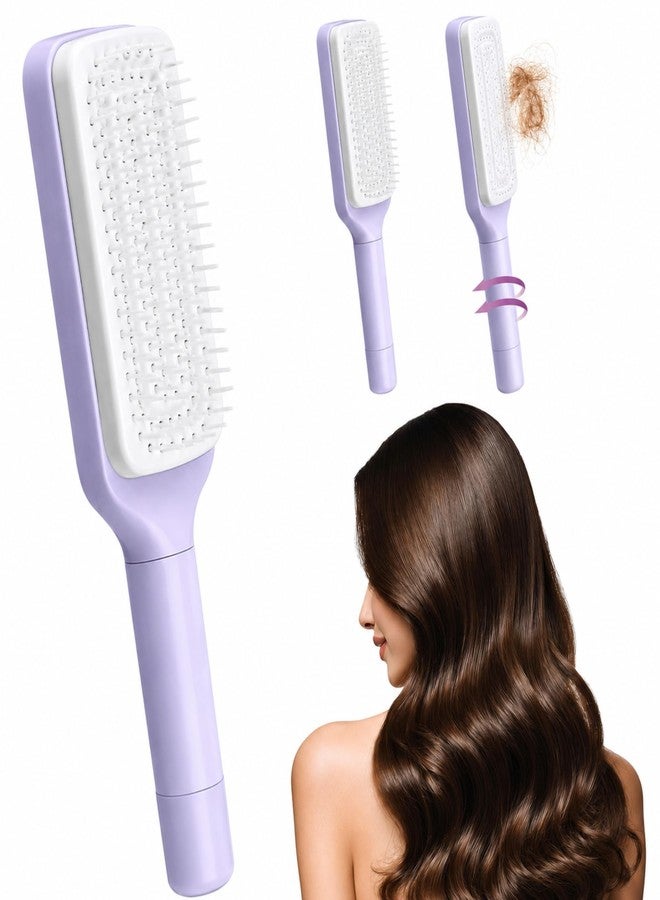 ShopiMoz Self Cleaning Hair Brush for Women & Men, Detangler Hair Comb for Wet Dry Hair, Anti Static Hairbrush, Scalp Massage Comb for Curly Thick Hair - Image 1