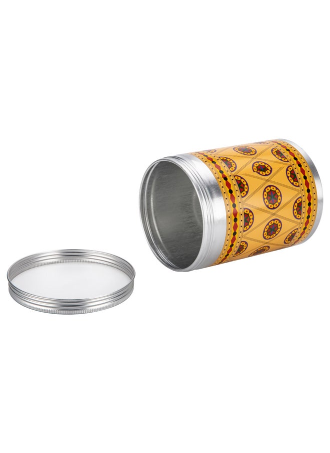 AL SANIDI - Najdi engraving aluminum spice box, Tea, coffee and sugar storage for trips, Silver, capacity 2000 ml - Image 1