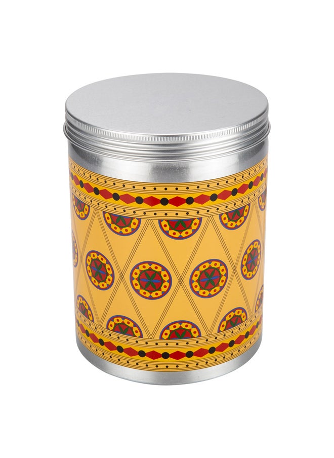 AL SANIDI - Najdi engraving aluminum spice box, Tea, coffee and sugar storage for trips, Silver, capacity 2000 ml - Image 1