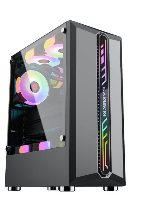 Computer Cases, Mid-Tower PC Gaming Case ATX/M-ATX/ITX - Front I/O USB 3.0 Port - Acrylic Glass Side Panel - Water-Cooling Ready - RGB Light Bar