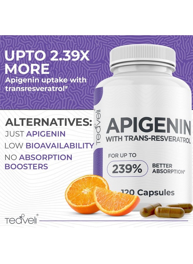 Advanced Apigenin Supplement with Resveratrol for Superior Bioavailability- 50mg Apigenin for Sleep Support Without Melatonin- Complements Magnesium Threonate, L Theanine- 120 Capsules, Vegan Friendly - Image 3