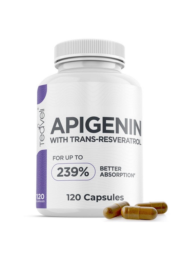 Advanced Apigenin Supplement with Resveratrol for Superior Bioavailability- 50mg Apigenin for Sleep Support Without Melatonin- Complements Magnesium Threonate, L Theanine- 120 Capsules, Vegan Friendly - Image 1
