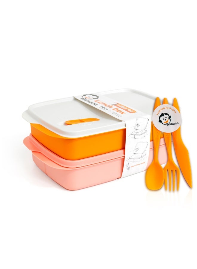 Banana Salmon Plastic Lunch Box – 1.5L - Image 1