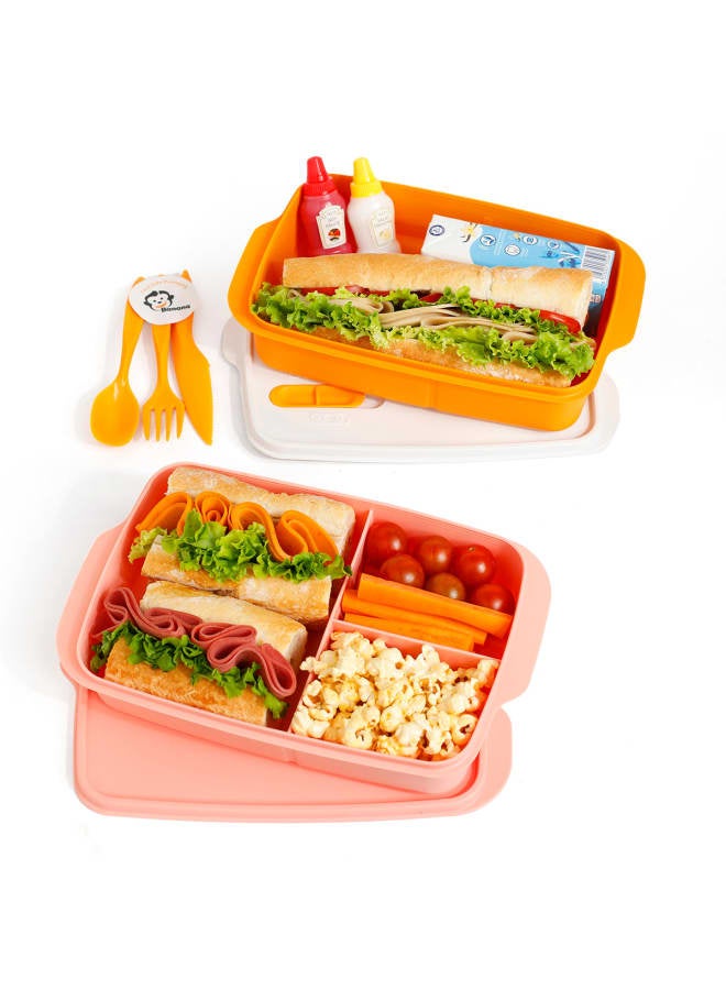 Banana Salmon Plastic Lunch Box – 1.5L - Image 2
