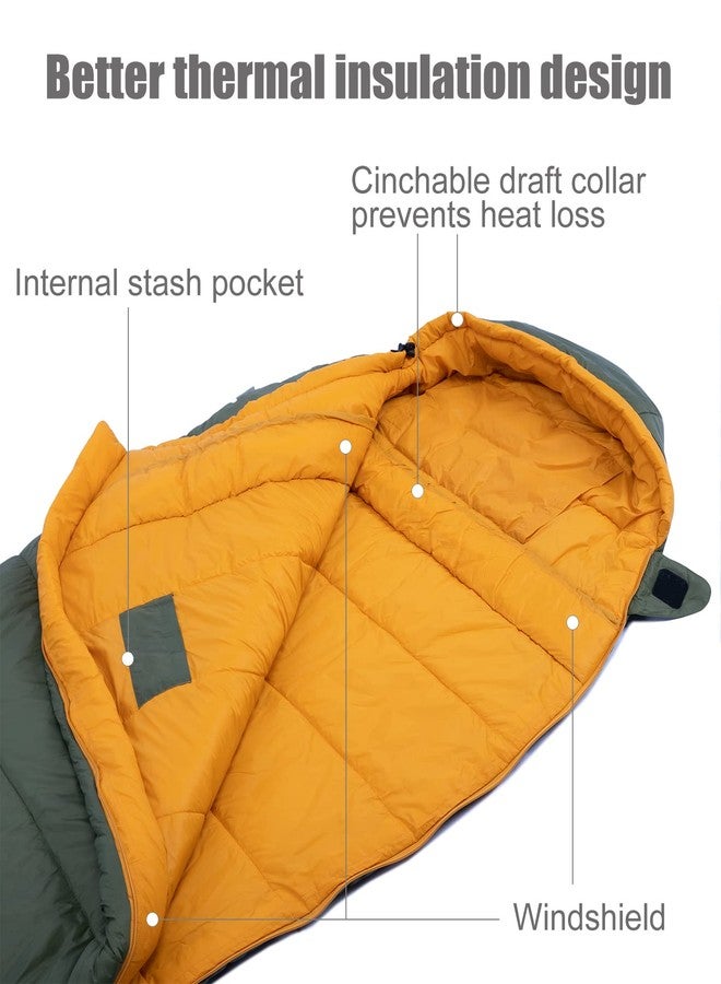 iClimb 3M Thinsulate Insulation Mummy Sleeping Bag with Compression Sack Ultralight Compact Warm Washable for Adults Indoor Outdoor Backpacking Camping Hiking (41F, Green) - Image 5