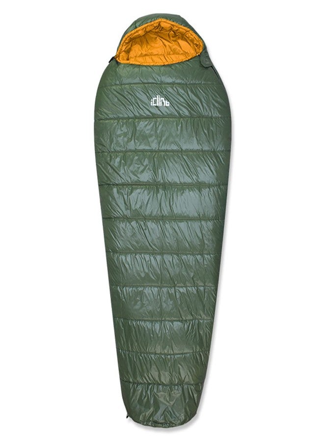 iClimb 3M Thinsulate Insulation Mummy Sleeping Bag with Compression Sack Ultralight Compact Warm Washable for Adults Indoor Outdoor Backpacking Camping Hiking (41F, Green) - Image 1