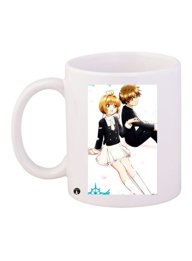 RYN Anime Printed Coffee Mug White/Black/Brown 11ounce