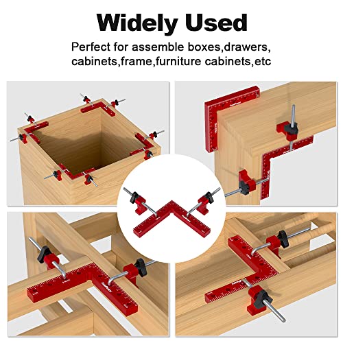 Fivepears 4 Pack 90 degree positioning square clamps set for woodworking, 5.5" x 5.5"(14 x 14cm) aluminum precision right angle corner clamp for square picture frame tool box cabinet drawer and wood - Image 5