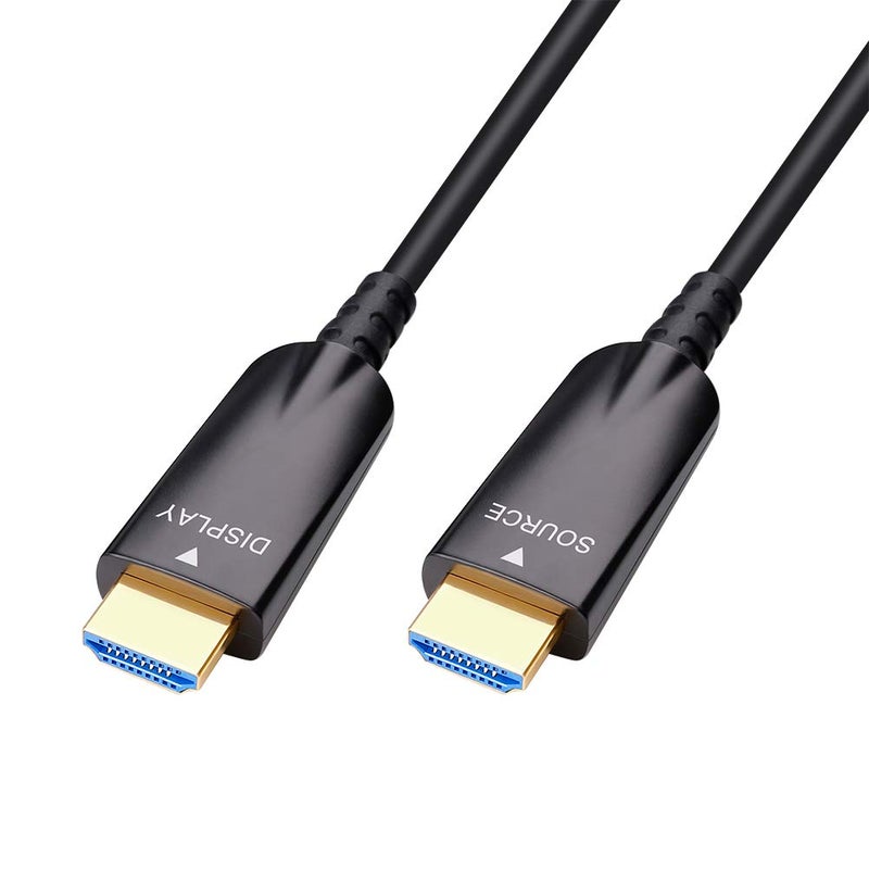 DTech 100ft Fiber Optic HDMI Cable with 4K 60Hz 1080p HD Video 3D HDCP CEC High Speed Supported Compatible with Laptop Computer Monitor Projector TV DVD Player Gaming Console 100 Feet Black