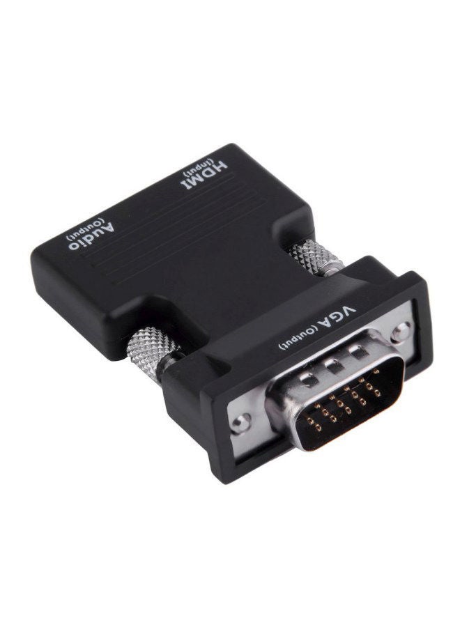 NIBEMINENT HDMI Female To VGA Male Converter And Audio Adapter Black/Silver - Image 1
