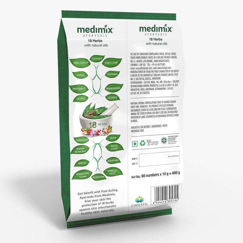 Medimix Medimix Ayurvedic Classic 18 Herbs Bathing Soap 10 gms Combo pack of 120  Natural Oils For Healthy  Protected Skin  Shop Herbal  Natural  Parabenfree  Sulphatefree  100 Vegan - Image 2