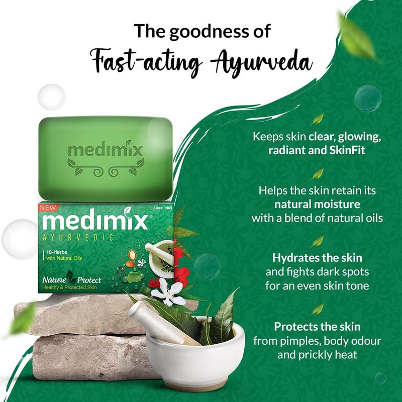 Medimix Medimix Ayurvedic Classic 18 Herbs Bathing Soap 10 gms Combo pack of 120  Natural Oils For Healthy  Protected Skin  Shop Herbal  Natural  Parabenfree  Sulphatefree  100 Vegan - Image 5
