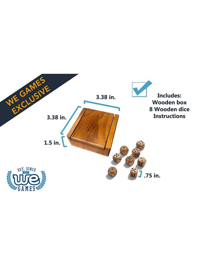 WE Games Wooden Dice Box And 8 Wooden Dice - Image 3