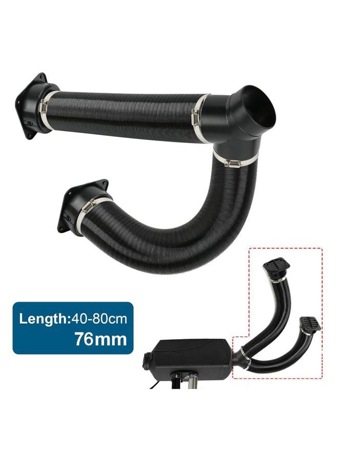 Copgge 75mm Flexible Diesel Heater Duct Vent Air Parking Heater Pipe Ducting Y Branch Connector Warm Air Outlet Vent Hose Extendable Parking Vent Hose Compatible with Webasto Diesel Heater 2KW 5KW 8KW - Image 3
