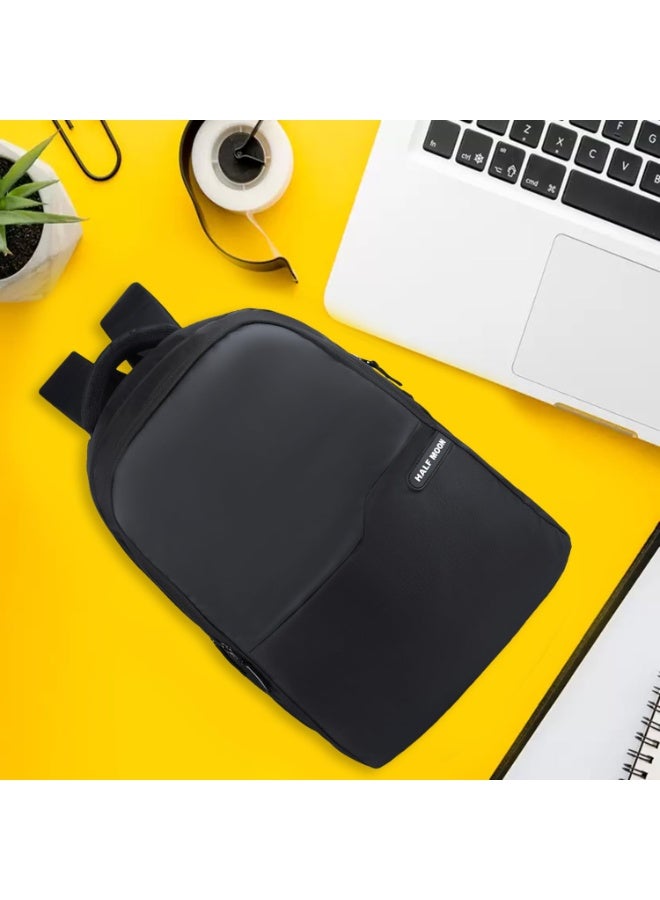 هاف مون Half Moon Spectre College Bag For Unisex | 15.6-Inch Laptop Bag For Unisex | Stylish & Trendy College/Office/5 Compartment School Backpack With Multiple Pockets & Padded Laptop Compartment (Black) - Image 2