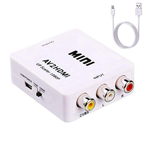 ABLEWE RCA to HDMI Converter, 1080P AV to HDMI RCA Composite CVBS Video Audio Converter Adapter Supporting PAL/NTSC for Xbox/PS2/Wii/SNES/N64/VHS/VCR/DVD - Image 1