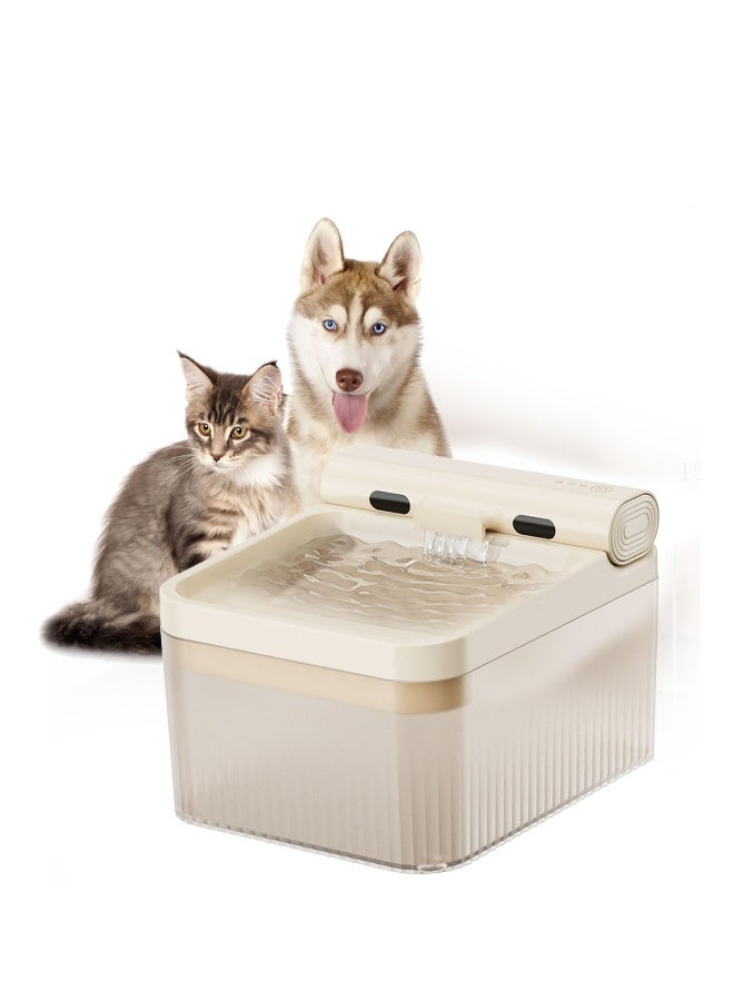 Automatic Cat & Dog Water Fountain, Silent Induction Discharge, Triple Filtration, 4L Capacity, No Plug Needed, 3 Water Flow Modes (White) - Ideal Pet Hydration Solution. - Image 1