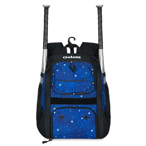 Goloni Youth Baseball BagBaseball Backpack with Shoes CompartmentSoftball Bag with Fence Hook for TBall Bat Equipment for Batting Mitten Helmet - Image 1