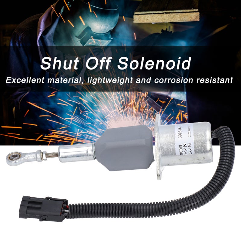 24V Fuel Shutdown Solenoid Flameout Solenoid Valve 3928161 Replacement for Cummins 6CT 8.3L - Image 3