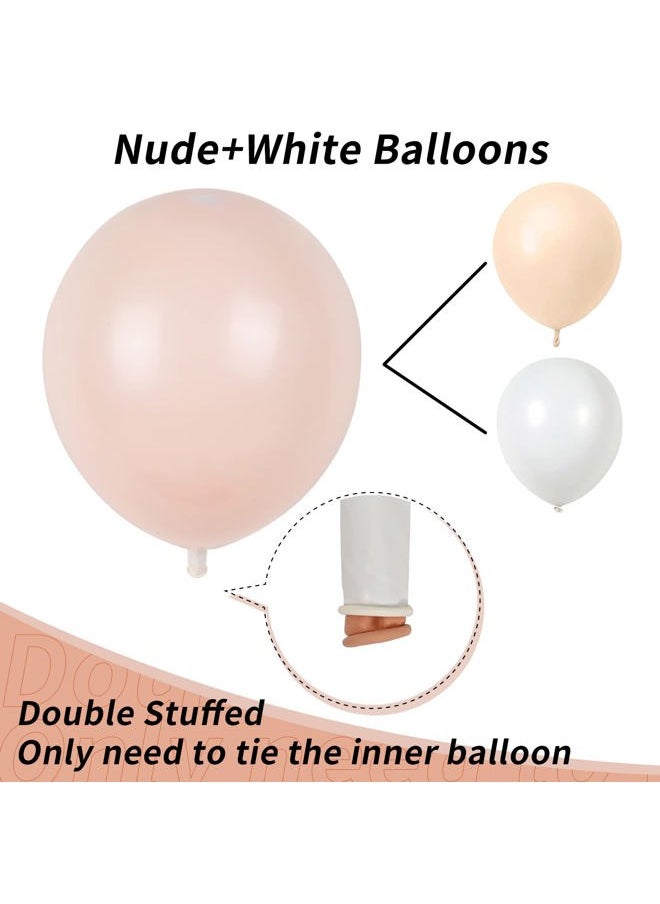 Isndare - Purple Pink Balloon Garland Arch Kit Nude White Double Stuffed Balloons Cream Blush White Sand Latex Balloons Peach Pastel Light Purple Dusty Pink Balloon Birthday Party Decoration Boho Wedding - Image 1