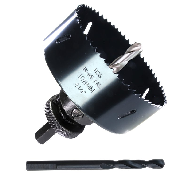 PLG2SUPT 414 HSS Bi Metal Hole Saw Cutter for Wood Drywall Plastic Aluminum Mild Steel Iron Metal Stainless Steel Heavy Duty Hole Saw Bit with Arbor