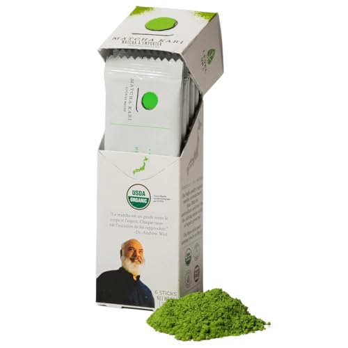 Matcha Kari Matcha Green Tea Powder Single Serving Sticks, Dr. Weil's Ceremonial Organic Matcha Powder Singles Packets - Individual Tea Packets (6) - Image 5