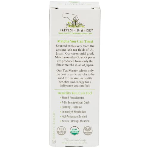 Matcha Kari Matcha Green Tea Powder Single Serving Sticks, Dr. Weil's Ceremonial Organic Matcha Powder Singles Packets - Individual Tea Packets (6) - Image 3