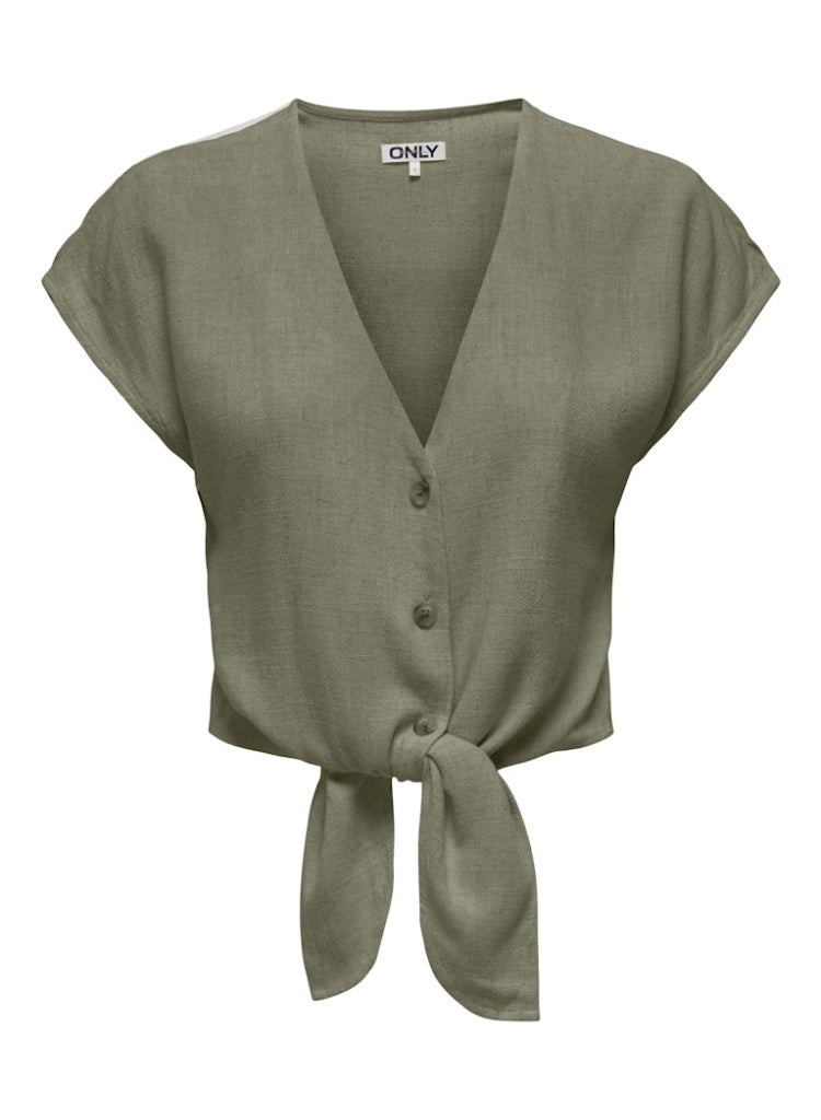 ONLY Onlsiesta Ss Knot Lin Bl Shirt Pnt Noos - Image 1