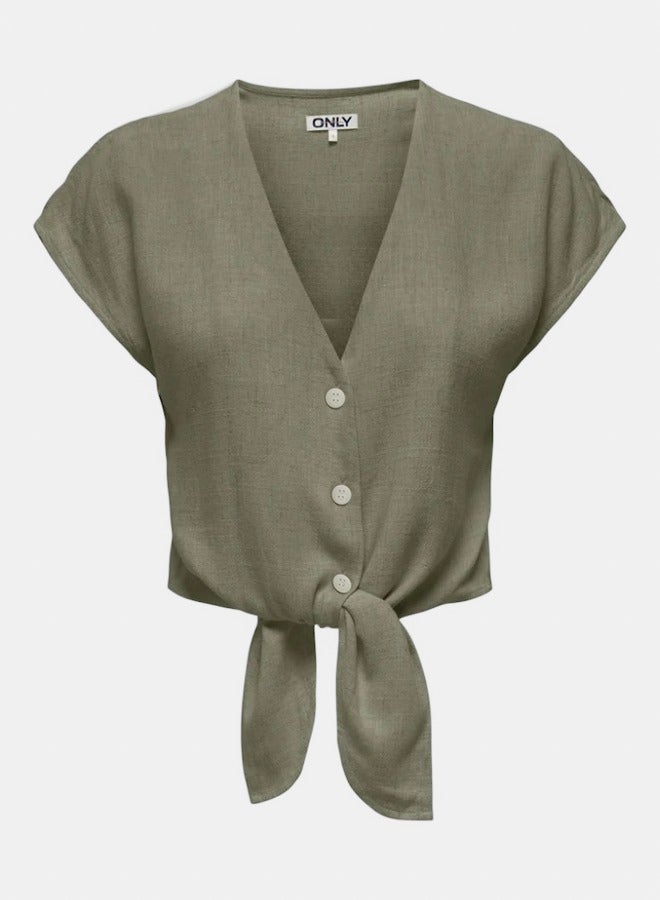 ONLY Onlsiesta Ss Knot Lin Bl Shirt Pnt Noos - Image 1