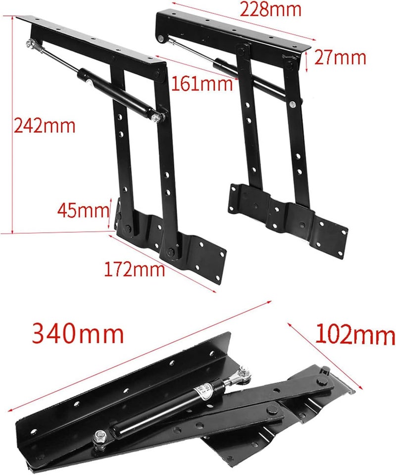 klarako Lift Top Coffee Table Mechanism, 2Pcs Lift up Desk Lifting Frame Mechanism Hardware Fitting Hydraulic Hinge Spring Stand Rack Bracket DIY Furniture Accessories - Image 4
