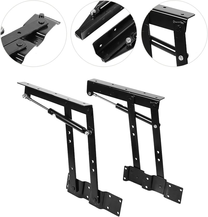 klarako Lift Top Coffee Table Mechanism, 2Pcs Lift up Desk Lifting Frame Mechanism Hardware Fitting Hydraulic Hinge Spring Stand Rack Bracket DIY Furniture Accessories - Image 3