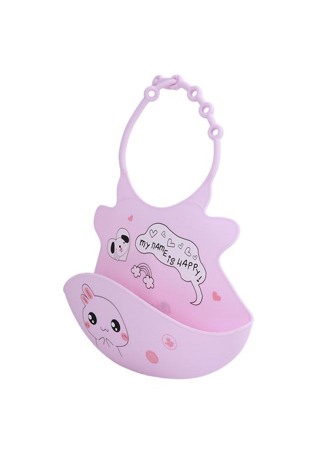 Thoraya BBSKY Baby Bibs Waterproof Saliva Pocket Food Grade Silicone Easily Wipe Eating BibPink  - Image 2