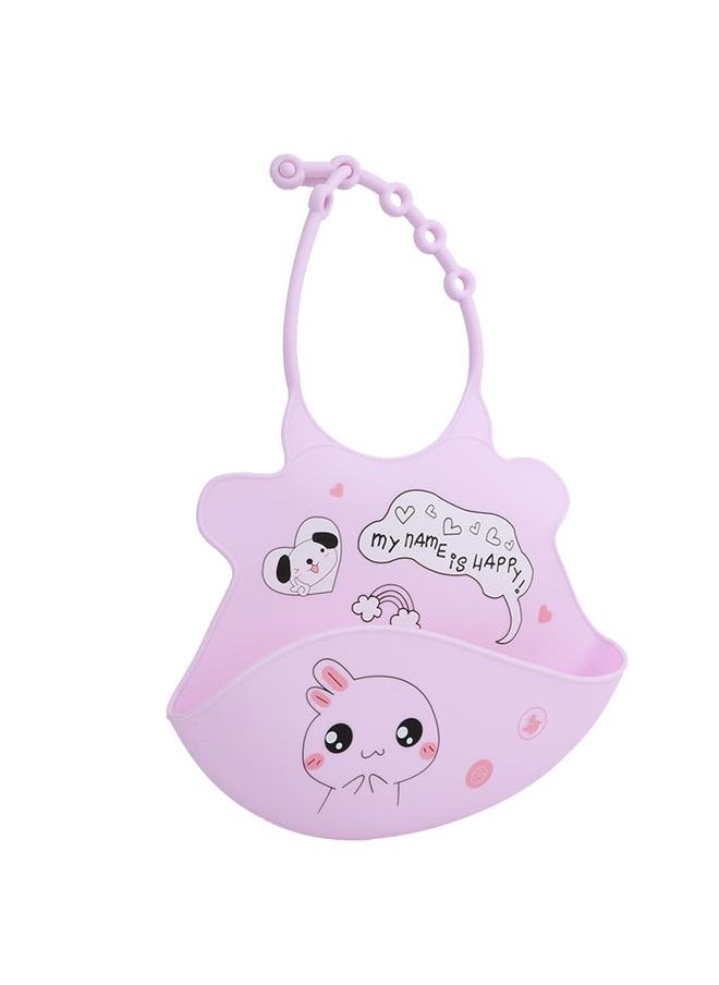 Thoraya BBSKY Baby Bibs Waterproof Saliva Pocket Food Grade Silicone Easily Wipe Eating BibPink  - Image 3