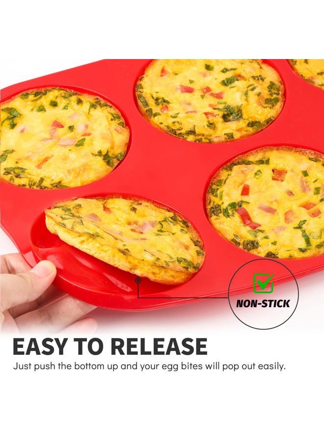 Puyeipt 2 Pack Silicone Egg Molds for Breakfast Sandwiches, 4 Inch Jumbo Muffin Top Pans, Non-Stick Round Baking Molds for Egg Bites, Whoopie Pies, English Muffins, Hamburger Buns - Image 4