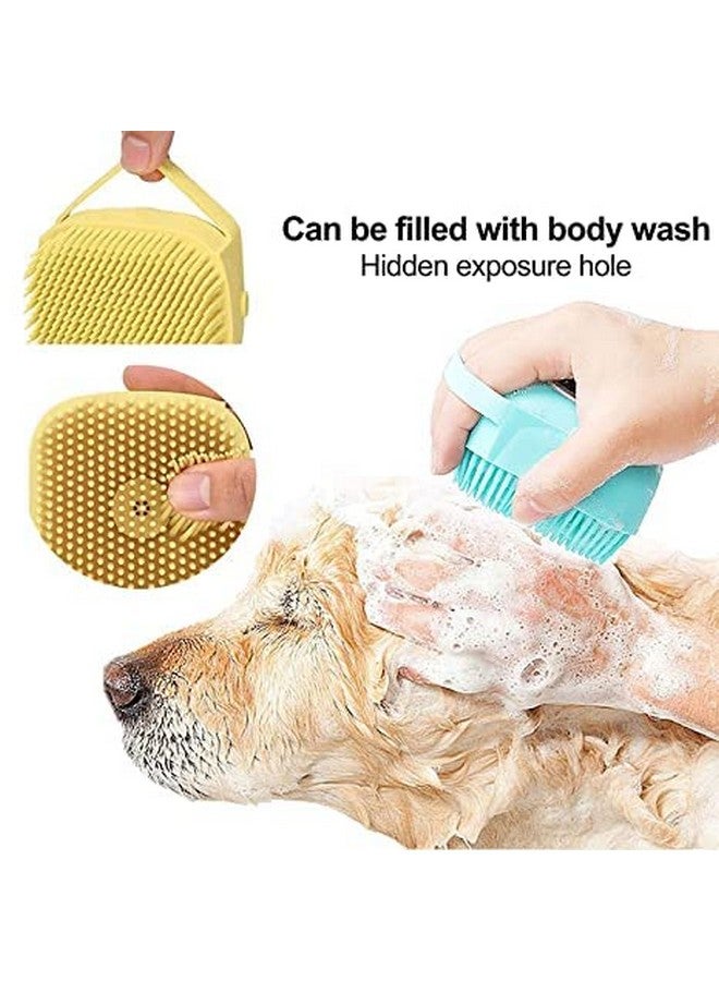 فرشاة تنظيف وتصفيف شعر الحيوانات الأليفة من المطاط السيليكوني، فرشاة تدليك للجراء، فرشاة تنظيف وتصفيف شعر وفراء الحيوانات الأليفة، موزع شامبو ناعم - Image 5