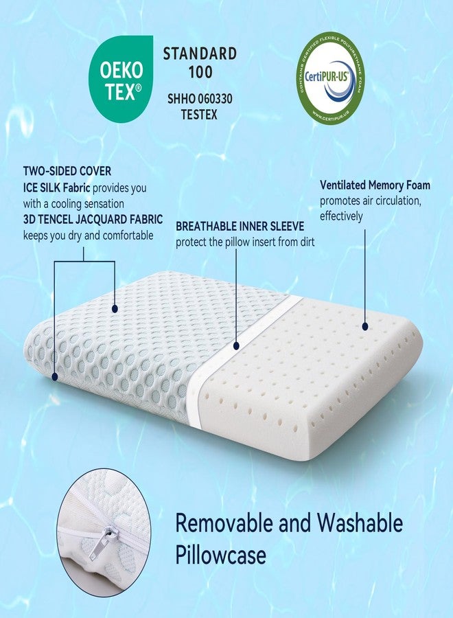 Hcore Ultra Thin Pillow 2.75" Stomach Sleeping, Slim Pillow for Side Back Stomach Sleepers, Gel Infused Memory Foam Pillow with Two-Sided Pillow - CertiPUR-US - Standard - Image 3