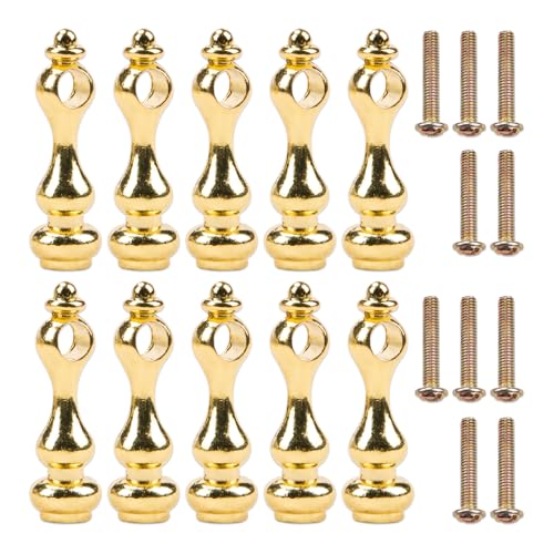 SaiDian 10Pcs Elegant Metal Spindles Furniture Connectors Easy Install Glass Railing Post Caps for Cabinet Gallery Rails Shelf Spindles - Image 1