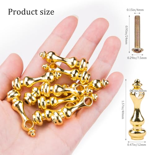 SaiDian 10Pcs Elegant Metal Spindles Furniture Connectors Easy Install Glass Railing Post Caps for Cabinet Gallery Rails Shelf Spindles - Image 4