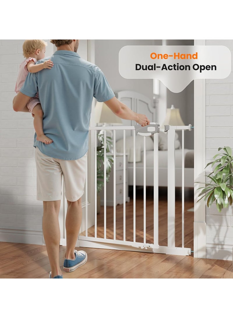 Gogoya Auto Close Safety Baby Gate, Maximum Width is 143cm, Including 10 cm, 20 cm, 30 cm Extension Rack, Dog Gate for Stairs,Extra Wide Child Gate - Image 4