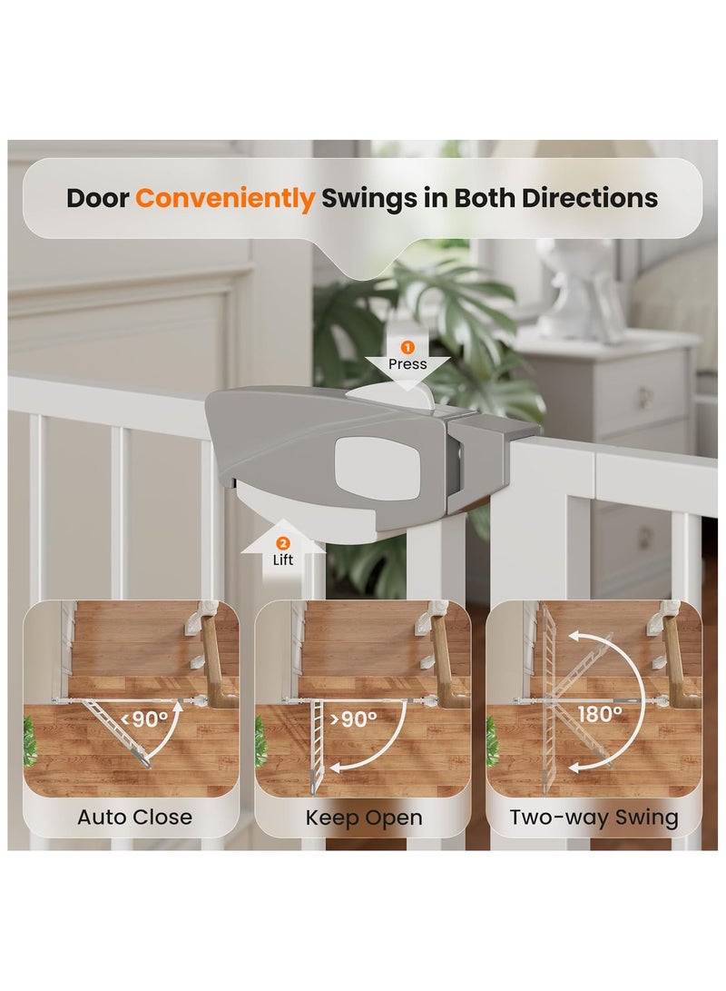 Gogoya Auto Close Safety Baby Gate, Maximum Width is 143cm, Including 10 cm, 20 cm, 30 cm Extension Rack, Dog Gate for Stairs,Extra Wide Child Gate - Image 5
