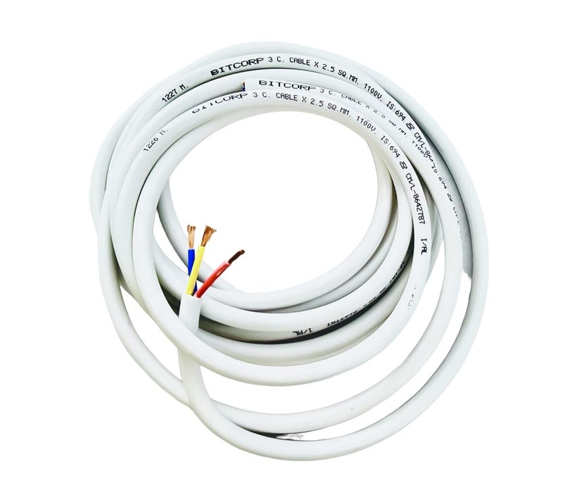 Bitcorp Multi Socket Extension Board 2 Way Plug 15A 16A 20A 3500W 1 Meter Long Length Cable Cord Compatible with Ac Fridge Washing Machine Microwave and Heavy Appliances White - Image 2