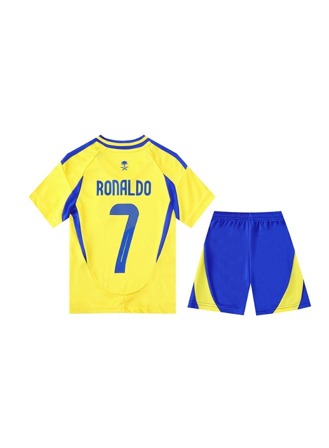 Ronaldo 2025 الرياض لكرة القدم الرياضية#7 رونالدو لكرة القدم جيرسي السراويل دعوى الأطفال حجم هدية للجماهير والأصدقاء - Image 1
