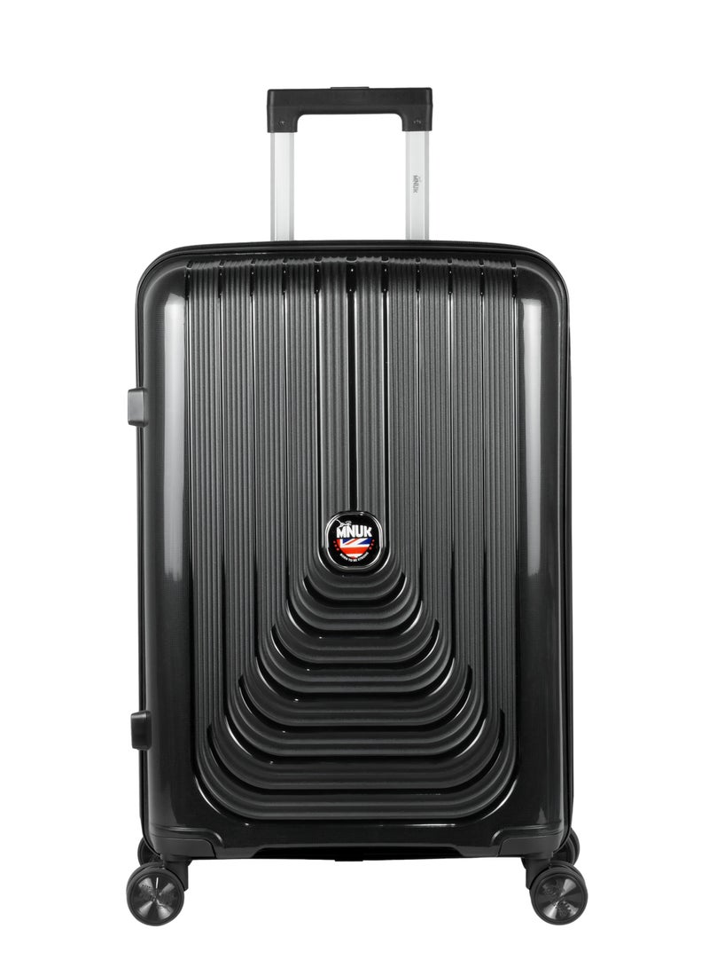 MNUK Viajero Stra Ordinario Set of 3 Luggage| Polypropylene (PP) Hardside Luggage Trolley|Double 360° 4 Wheeler| Cabin-20 Inch, Medium-24 Inch, Large-28 Inch|Black - Image 4