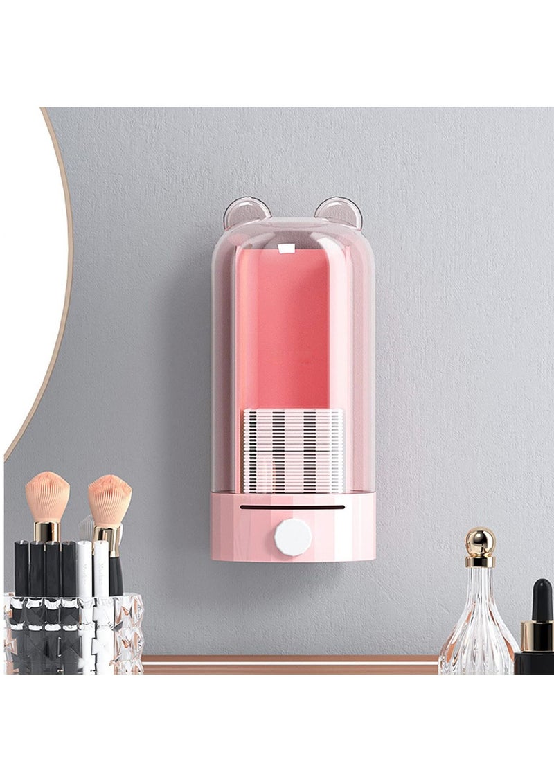 SYOSI - Cotton Pad Storage Automatic Dispenser Organizer Holder Makeup Container Wall Mounted for Bathroom - Image 1
