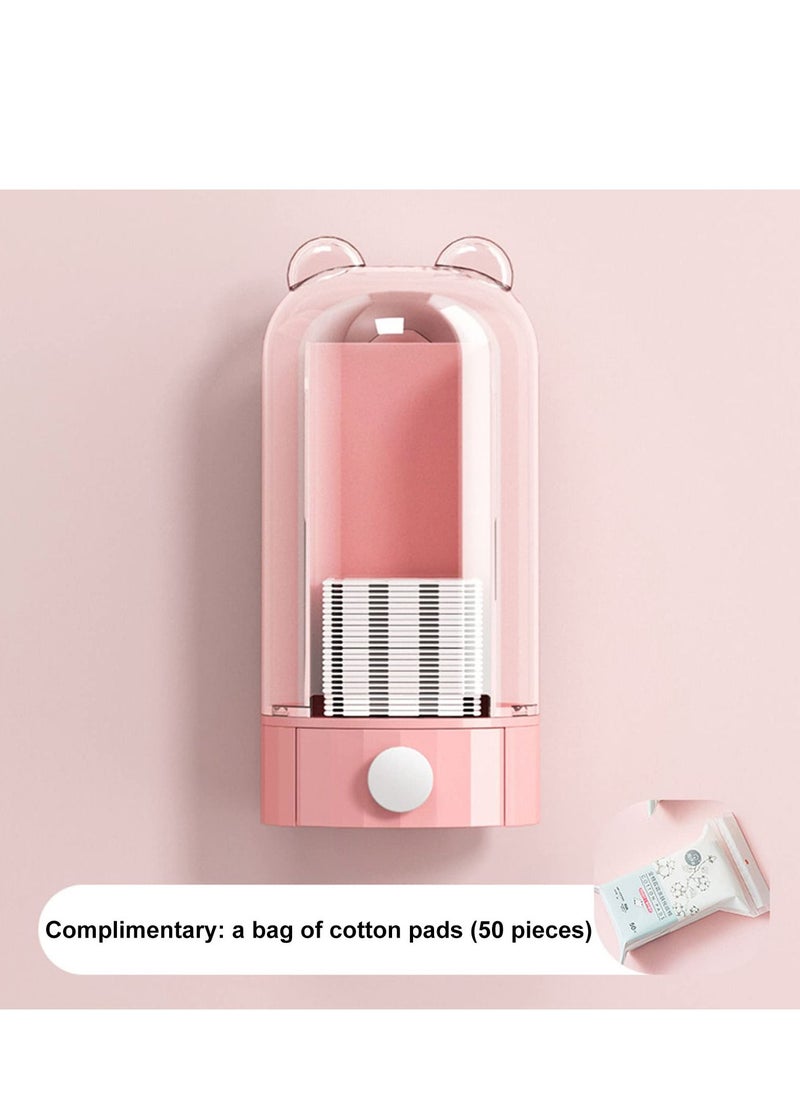 SYOSI - Cotton Pad Storage Automatic Dispenser Organizer Holder Makeup Container Wall Mounted for Bathroom - Image 1