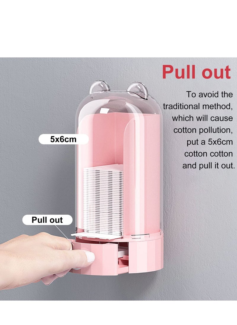 SYOSI - Cotton Pad Storage Automatic Dispenser Organizer Holder Makeup Container Wall Mounted for Bathroom - Image 1