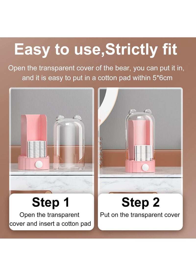SYOSI - Cotton Pad Storage Automatic Dispenser Organizer Holder Makeup Container Wall Mounted for Bathroom - Image 1