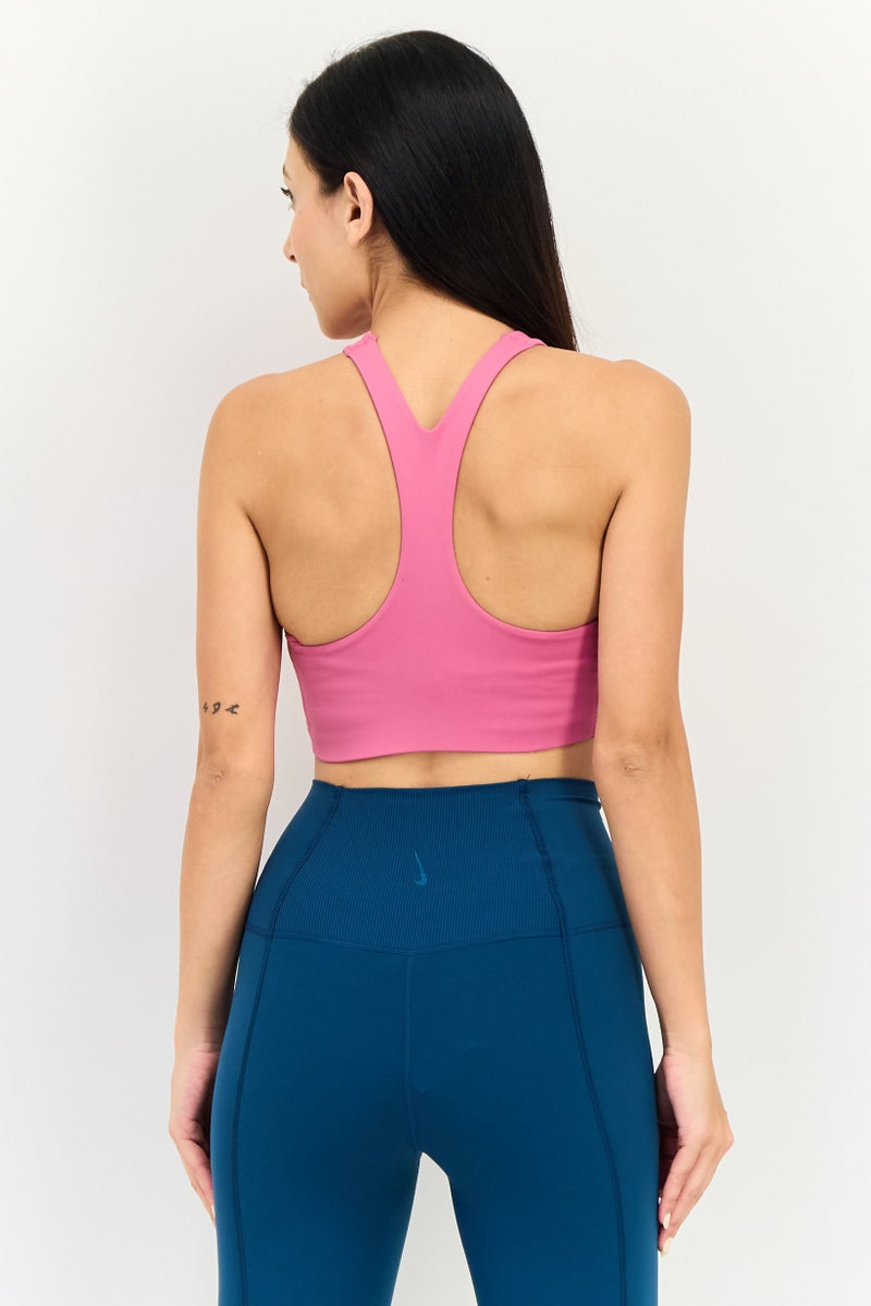 Nike سوتيان رياضي غير مبطن بشعار العلامة التجارية للنساء، وردي - Image 3