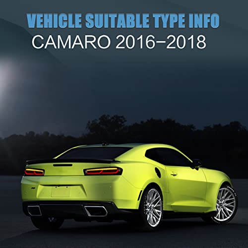 VLAND Taillights Assembly Fit for 2016-2018 Chevrolet Camaro 6th Gen(LS, LT, RS, SS, ZL1), Plug-and-play, Yellow Turn Signal, Smoked - Image 2